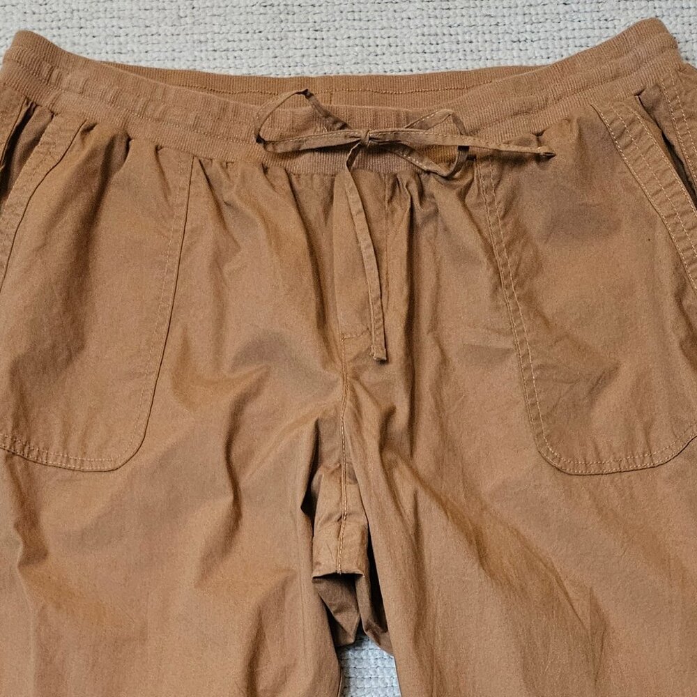 pact Organic Stretch Poplin Jogger Pants XL Brown Sugar Casual Pull-On Stretch - Picture 5 of 9